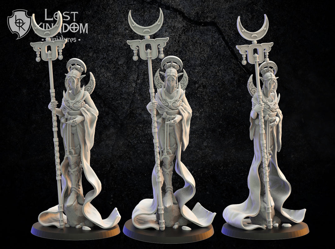Kaguya, Moonlight Priestess | Fantasy Miniature | Dungeons and Dragons | DND | Tabletop Game | RPG | Lost Kingdom Miniature