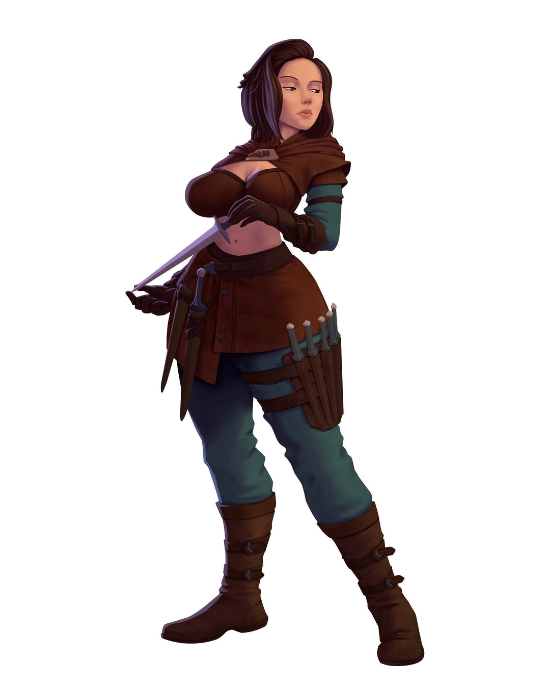 Vanessa, the Rogue Pinup |  32mm or 75mm Fantasy Miniature | D&D | Tabletop Games | RN Estudio