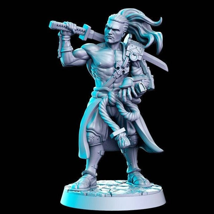Heihashi, Wandering Ronin | 32mm or 28mm Fantasy Resin Miniature | D&D | Tabletop Games | RN Estudio