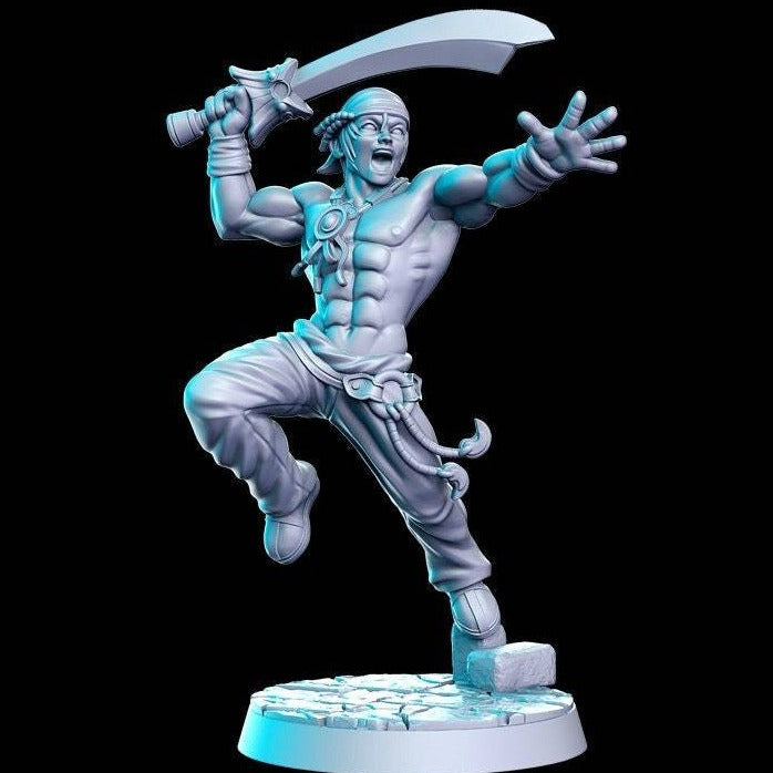 Hong Kong Gingko, Chinese Swordsman | 32mm or 28mm Fantasy Resin Miniature | D&D | Tabletop Games | RN Estudio