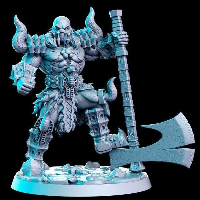 Ostorath, Hulking Axeman | 32mm or 28mm Fantasy Resin Miniature | D&D | Tabletop Games | RN Estudio