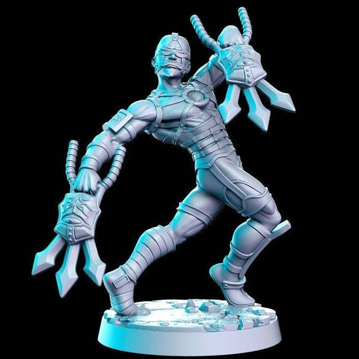Volthan, Blind Bladedemon | 32mm or 28mm Fantasy Resin Miniature | D&D | Tabletop Games | RN Estudio