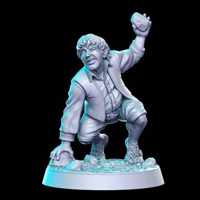 Matty Buckless, Halfling Adventurer | 32mm or 28mm Fantasy Miniature | Dungeons & Dragons | Pathfinder | RPG | Tabletop | RN Estudio