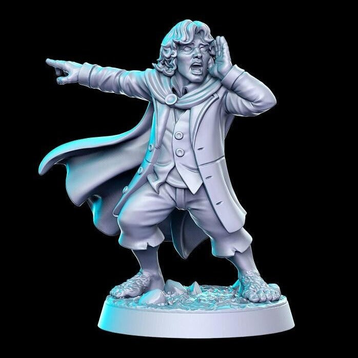 Peregar Bullock, Halfling Adventurer | 32mm or 28mm Fantasy Miniature | Dungeons & Dragons | Pathfinder | RPG | Tabletop | RN Estudio