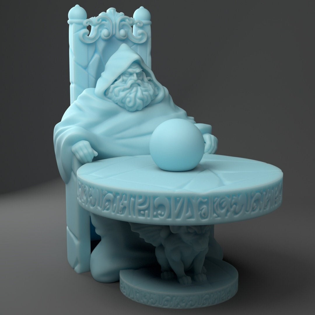Pondering Wizard | Fantasy Miniature | D&D | Tabletop | Twin Goddess