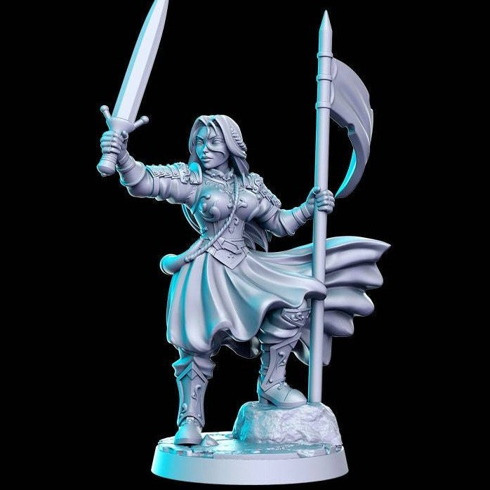 Aegwynne, Battlemaiden | 32mm or 28mm Fantasy Miniature | Dungeons & Dragons | Pathfinder | RPG | Tabletop | RN Estudio