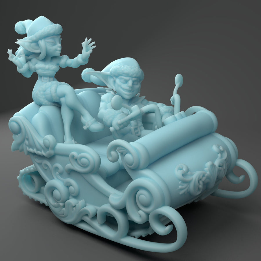 Liz and Guy the sled joyriders | Fantasy Miniature | D&D | Tabletop | Twin Goddess