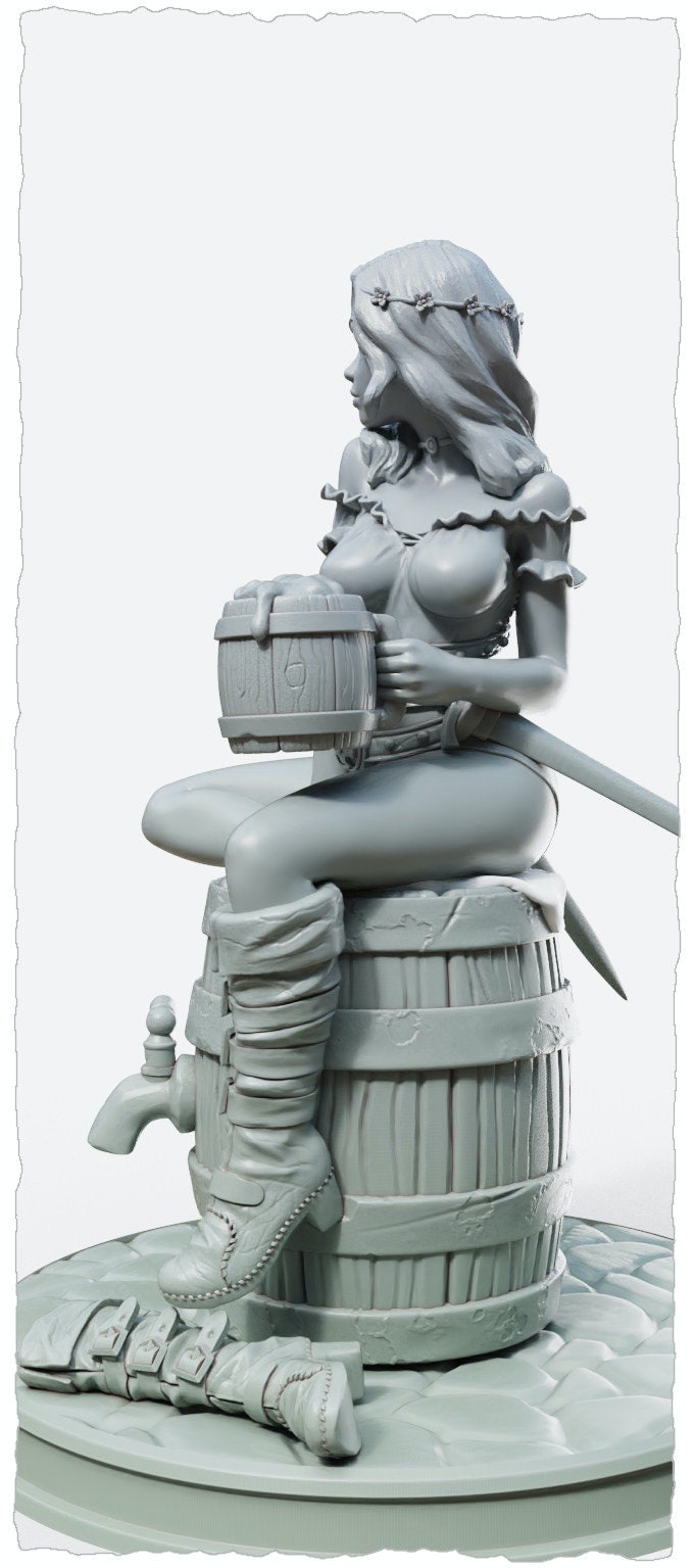 Jalissa, Female Fighter Pinup | 32mm or 75mm Fantasy Resin Miniature | DnD Miniatures | Dungeons & Dragons | Pathfinder | RPG | Tabletop