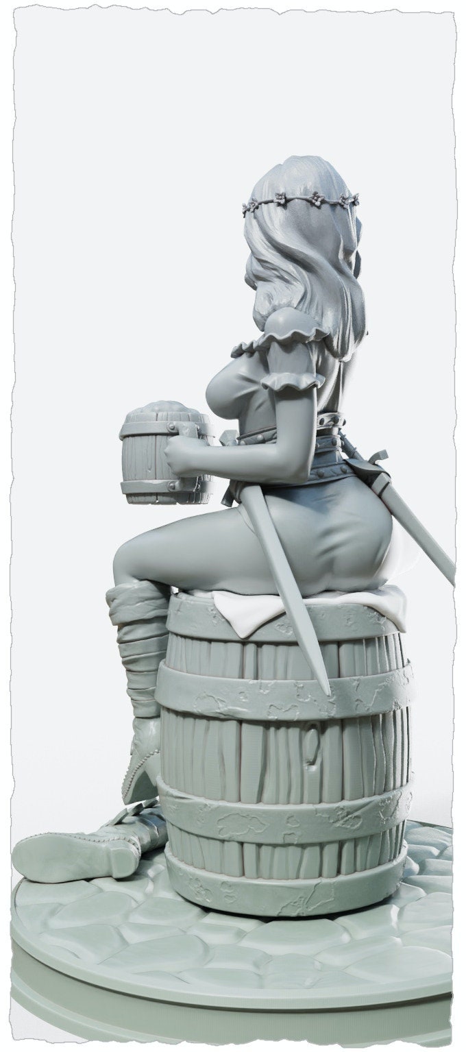 Jalissa, Female Fighter Pinup | 32mm or 75mm Fantasy Resin Miniature | DnD Miniatures | Dungeons & Dragons | Pathfinder | RPG | Tabletop