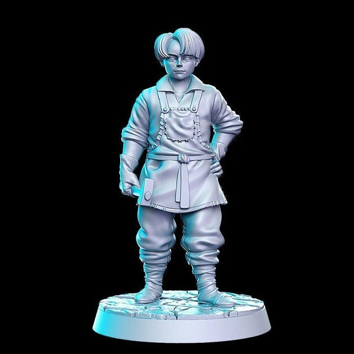 Dan, Smith Apprentice |  32mm or 28mm Fantasy Miniature | D&D | Tabletop Games | RN Estudio