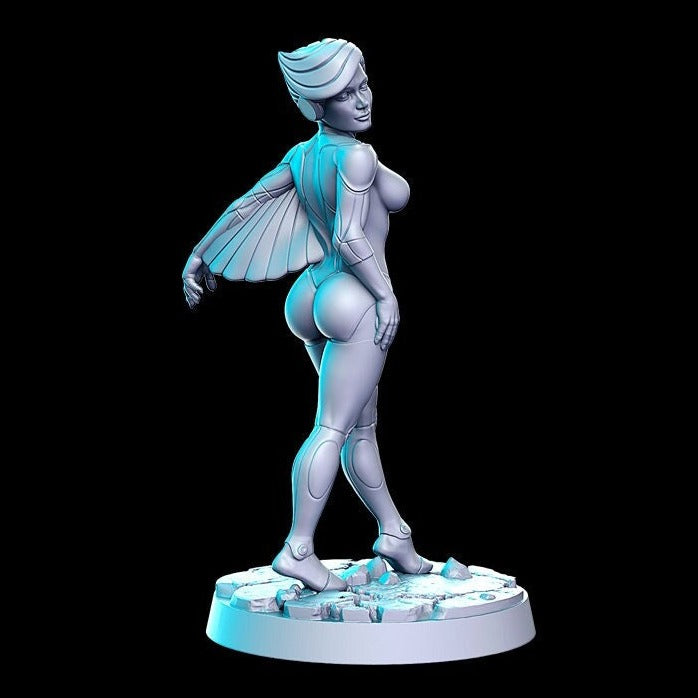 Ladybird, Female Space Enforcer | 32mm or 75mm Fantasy Miniature | D&D | Tabletop Games | RN Estudio