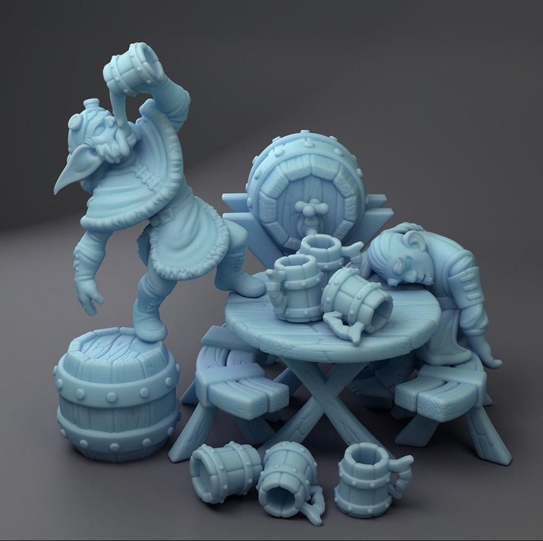 Drinky Goblin and Gnome | Fantasy Miniature | Dungeons and Dragons |D&D | Tabletop | Twin Goddess