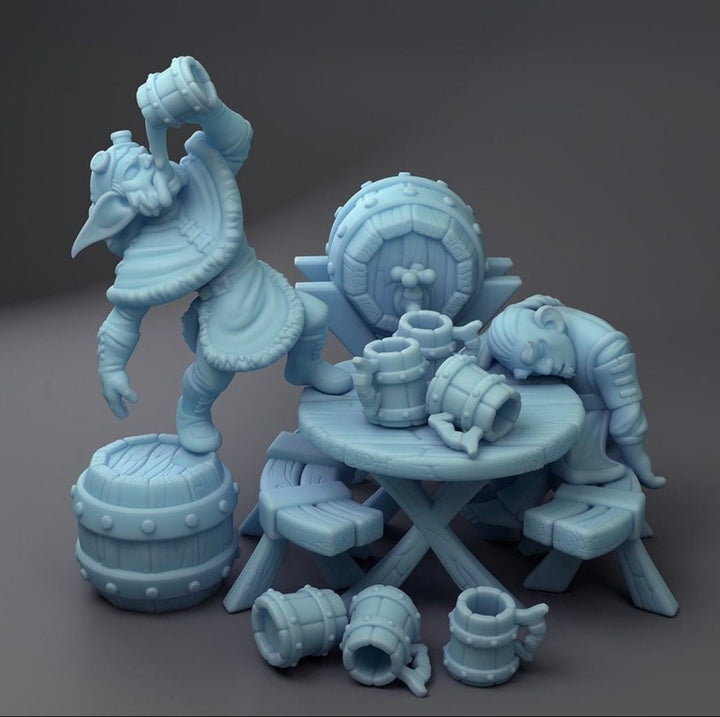 Drinky Goblin and Gnome | Fantasy Miniature | Dungeons and Dragons |D&D | Tabletop | Twin Goddess