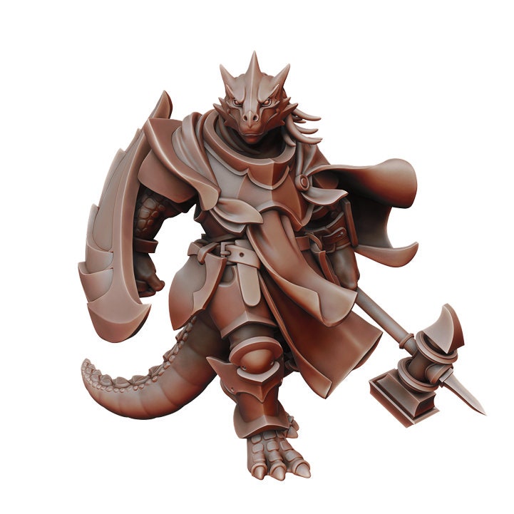 Dragonfolk Paladin | Fantasy Miniature | Dungeons and Dragons | DND | Tabletop Game | RPG | Pathfinder |  Manuel Boria