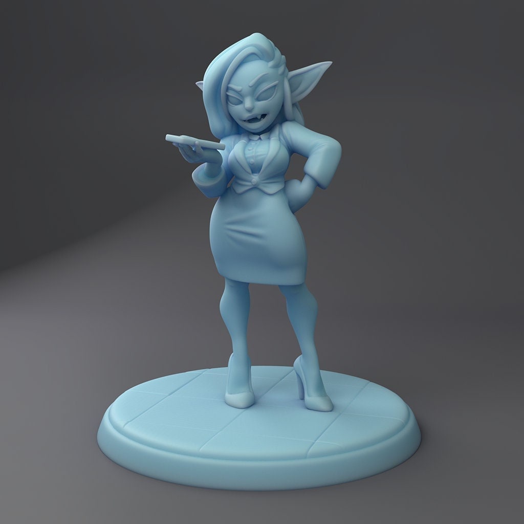 Trixli the Office Goblin | Fantasy Miniature | D&D | Tabletop | Twin Goddess