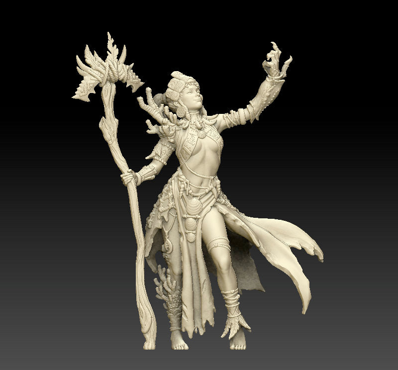 Aria Maiden of the Coral  | Fantasy Miniature | D&D | RPG