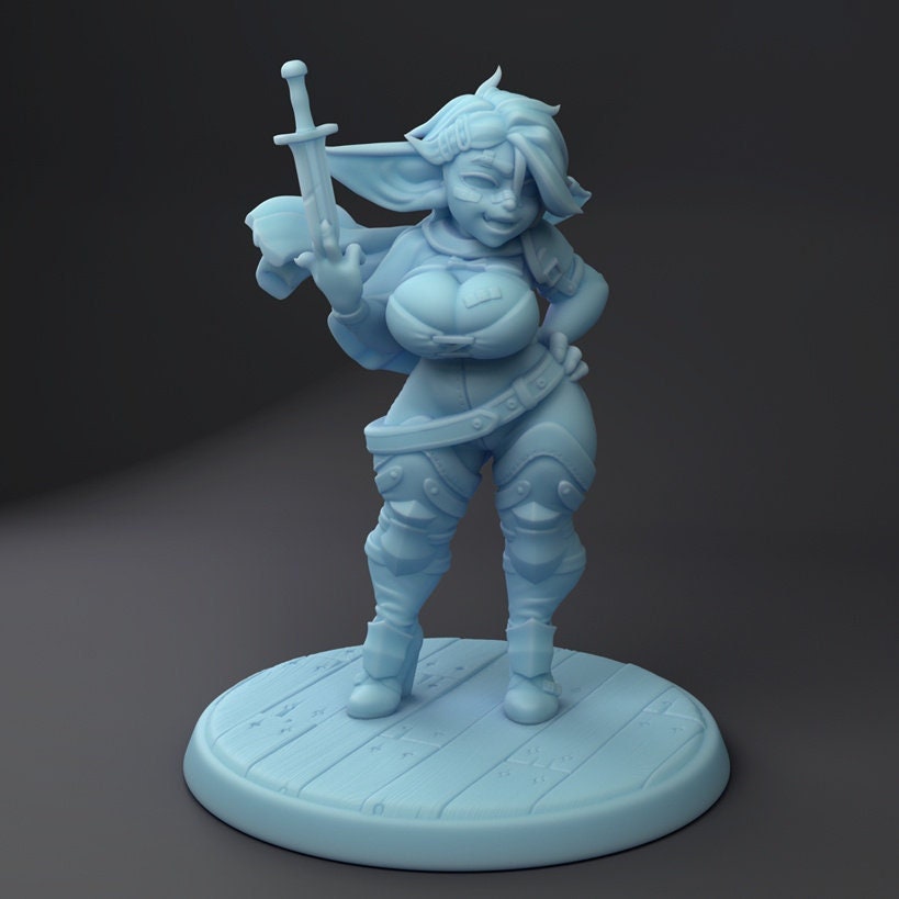 Meryl the Goblin Rogue Pinup | Fantasy Miniature | DnD Miniature | Tabletop | Twin Goddess