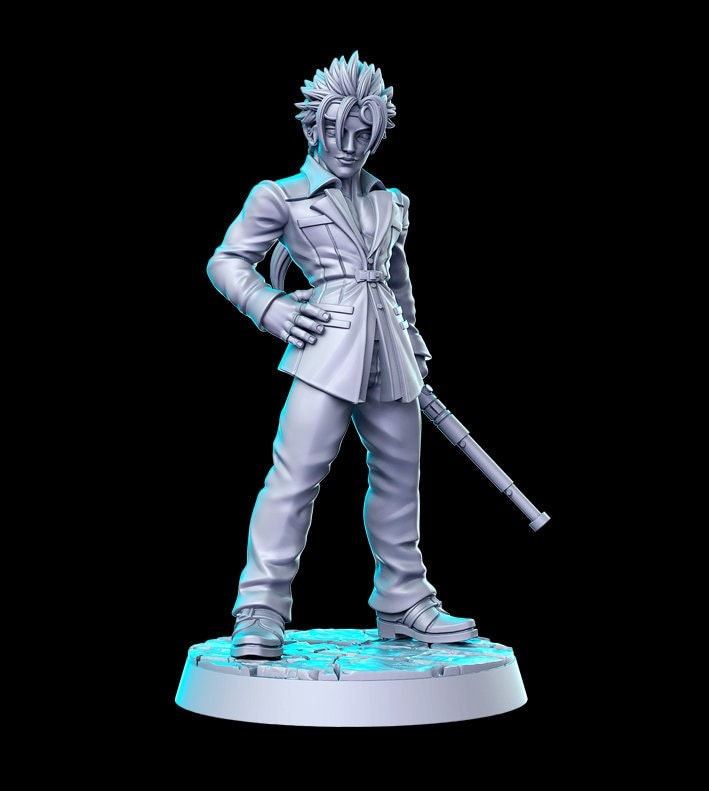 Terry Extendable Baton Fighter | Fantasy Miniature | DnD Miniature | RPG | Tabletop Game | Pathfinder | RN Estudio