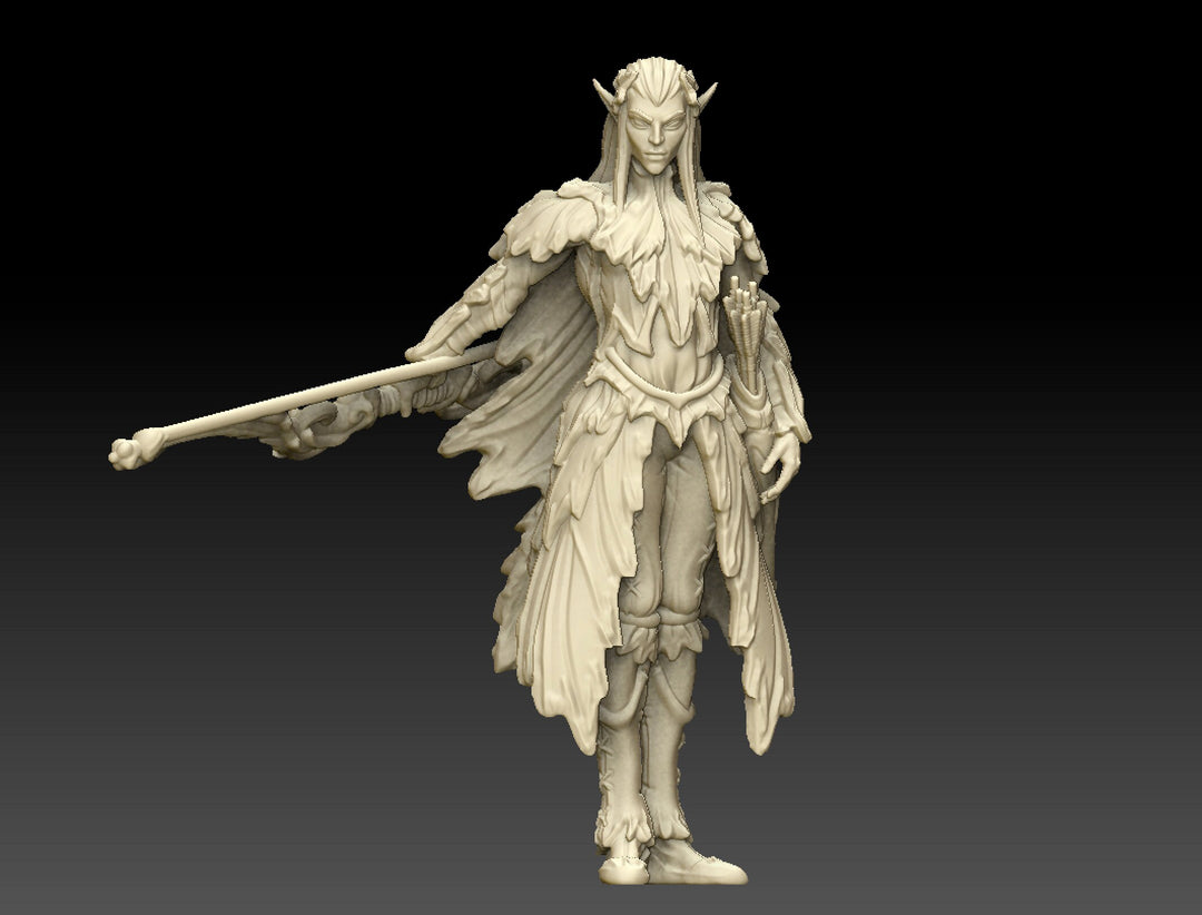 Eladrin - Autum Elf Ranger | Fantasy Resin Miniature | DnD Miniature | RPG | Tabletop Game | Printed Obsession