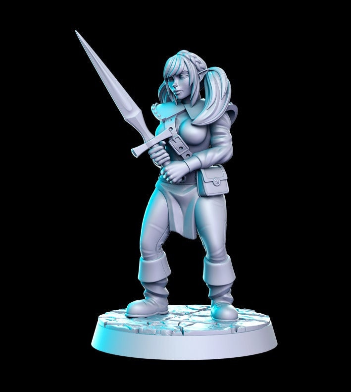 Elf Pinup | Fantasy Miniature | DnD Miniature | RPG | Tabletop Game | Pathfinder | RN Estudio