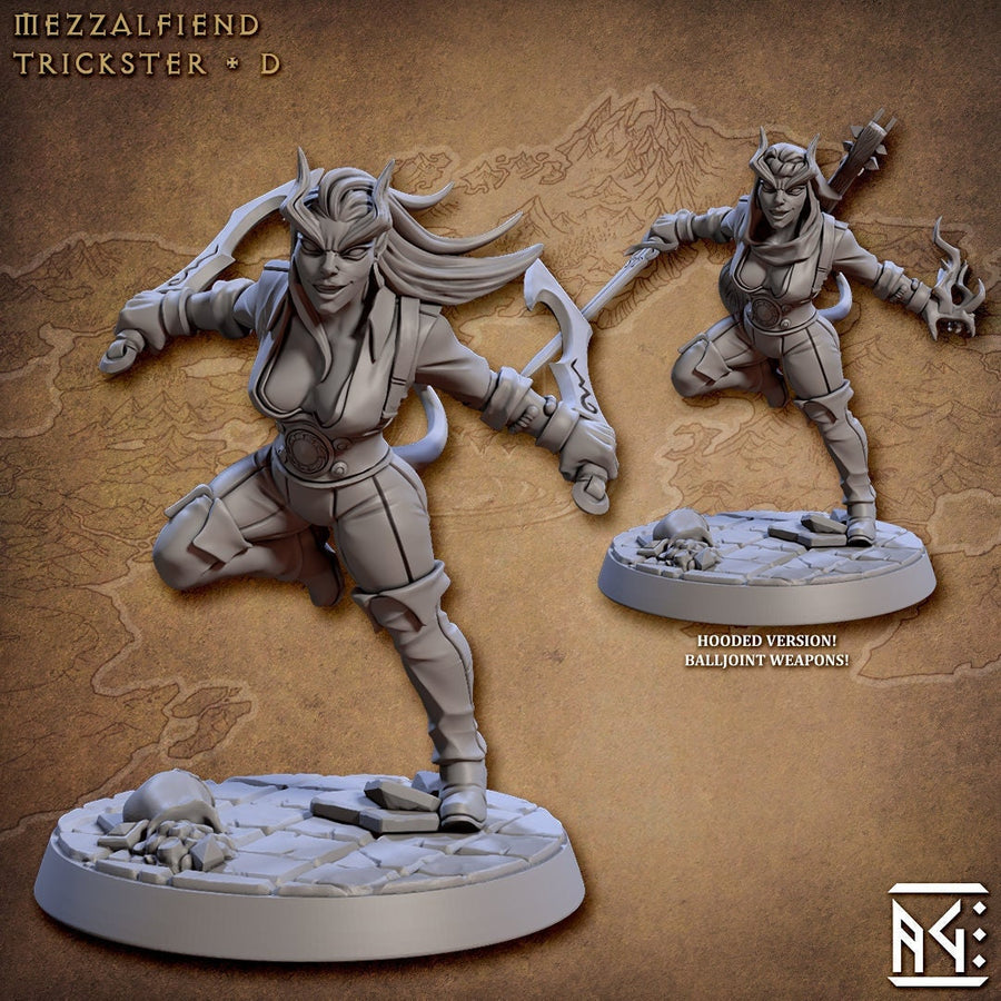 Mezzalfiend Trickster D | Fantasy Miniature | DnD Miniature | RPG | Tabletop Game | Artisan Guild