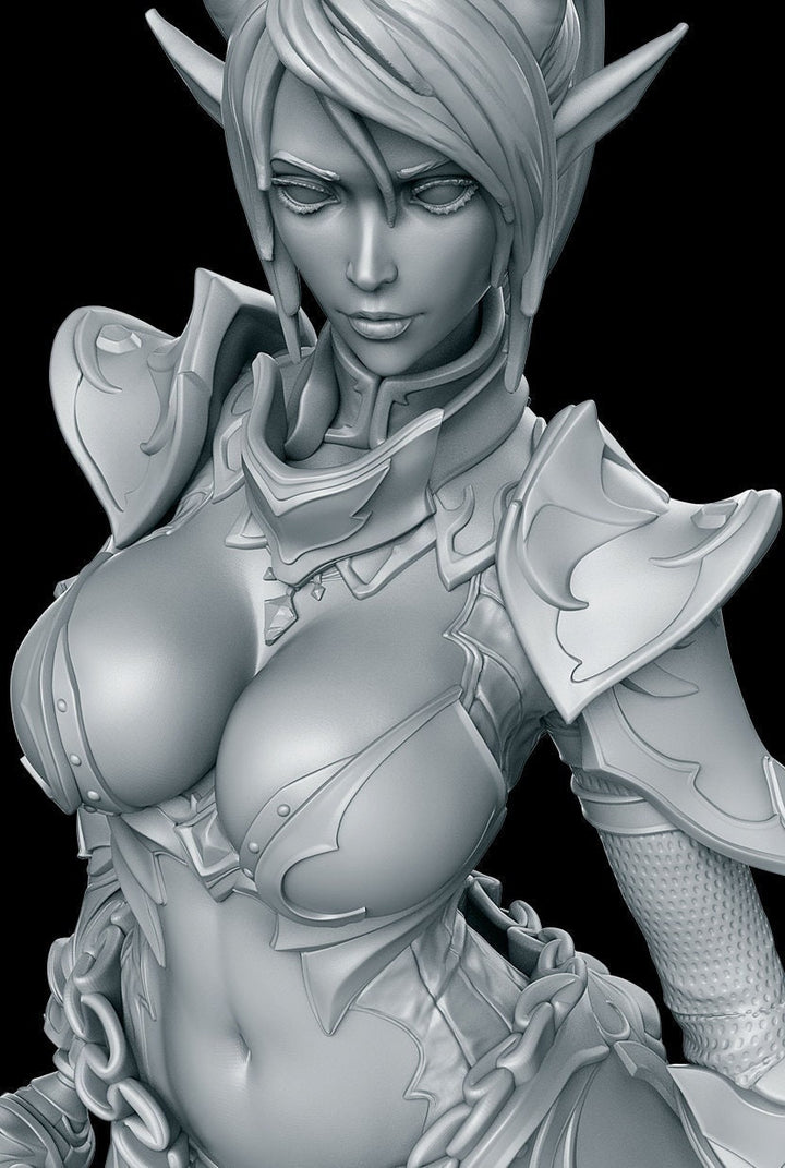 Dark Elf Mariya Pinup | 32mm, 54mm, 75mm Fantasy Miniature | DnD Miniature | Tabletop Games | RN Estudio