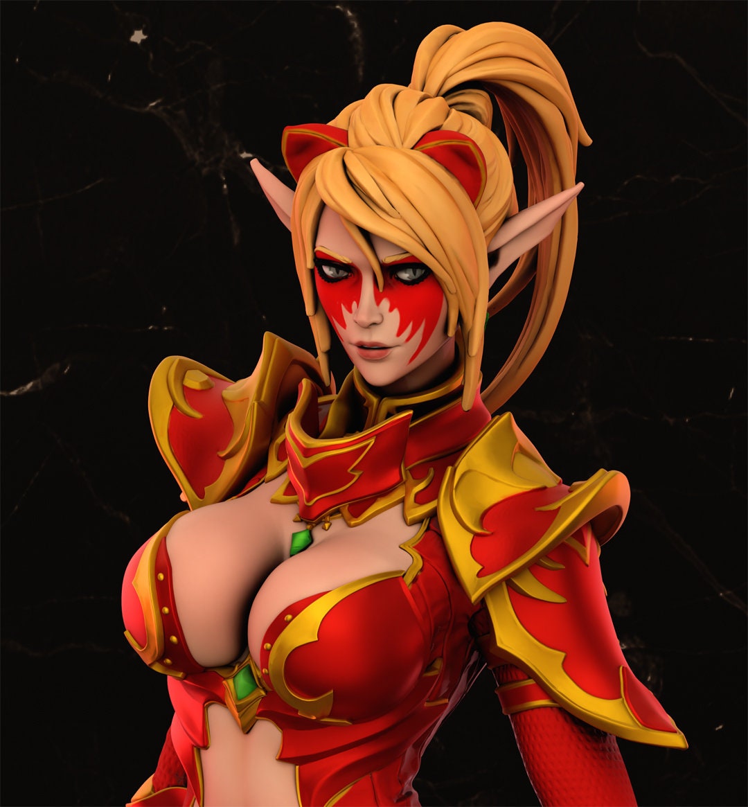 Dark Elf Mariya Pinup | 32mm, 54mm, 75mm Fantasy Miniature | DnD Miniature | Tabletop Games | RN Estudio