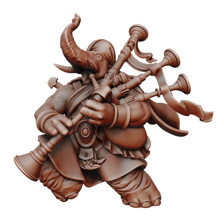 Elephantfolk - Loxodon Bard | Fantasy Miniature | Dungeons and Dragons | DnD Miniature | Tabletop Game | RPG | Manuel Boria