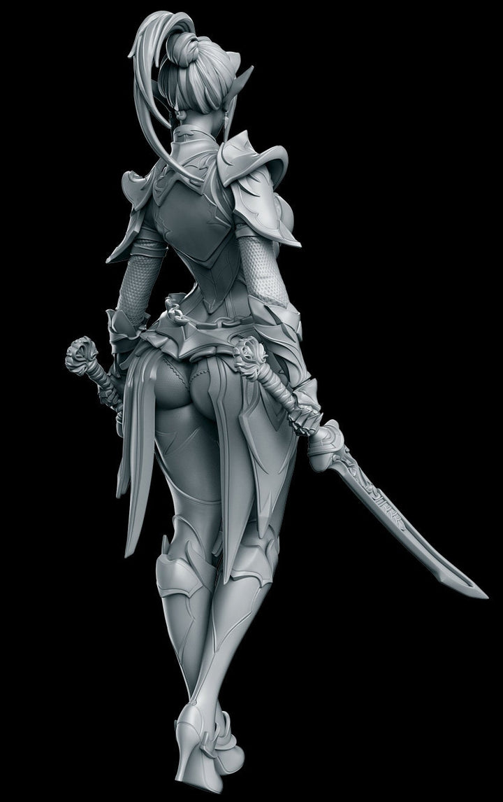 Dark Elf Mariya Pinup | 32mm, 54mm, 75mm Fantasy Miniature | DnD Miniature | Tabletop Games | RN Estudio