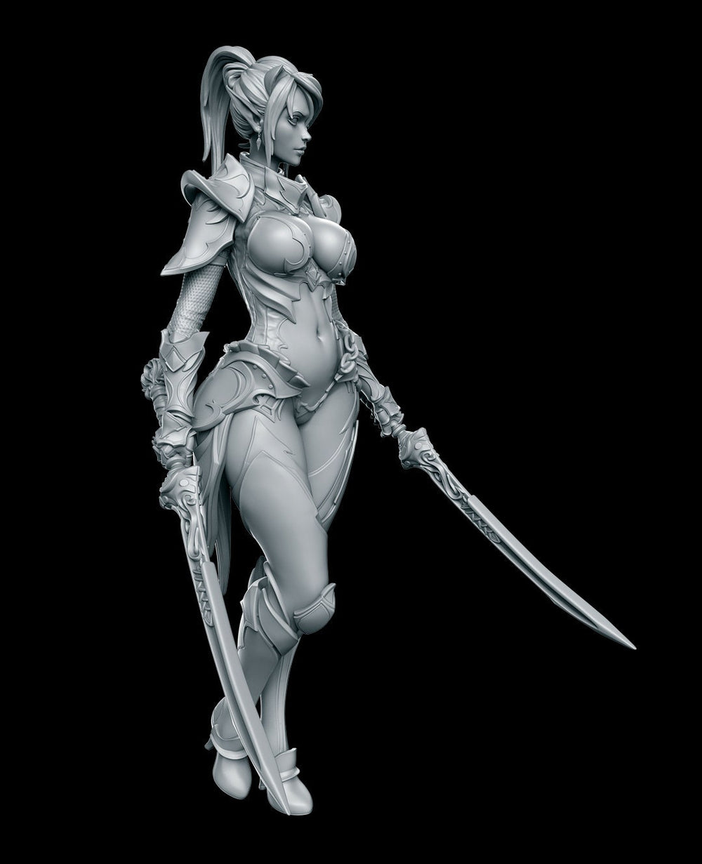 Dark Elf Mariya Pinup | 32mm, 54mm, 75mm Fantasy Miniature | DnD Miniature | Tabletop Games | RN Estudio