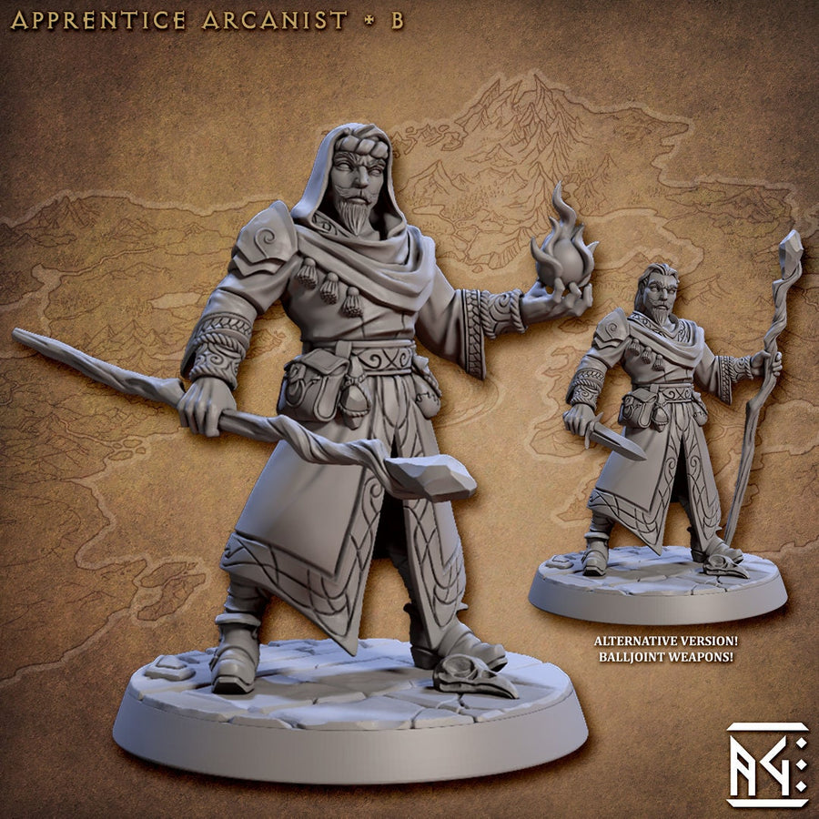Apprentice Arcanist B | Fantasy Miniature | DnD Miniature | RPG | Tabletop Game | Artisan Guild