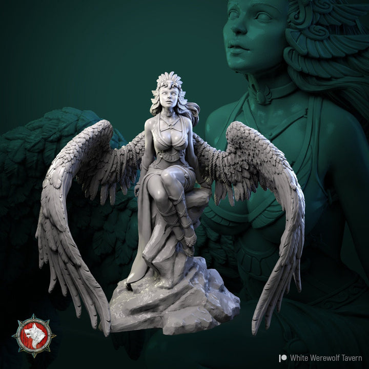 Dark Angel | 32mm 54mm 75mm Fantasy Resin Miniature | DnD Miniature | RPG | Tabletop Game | White Werewolf Tavern