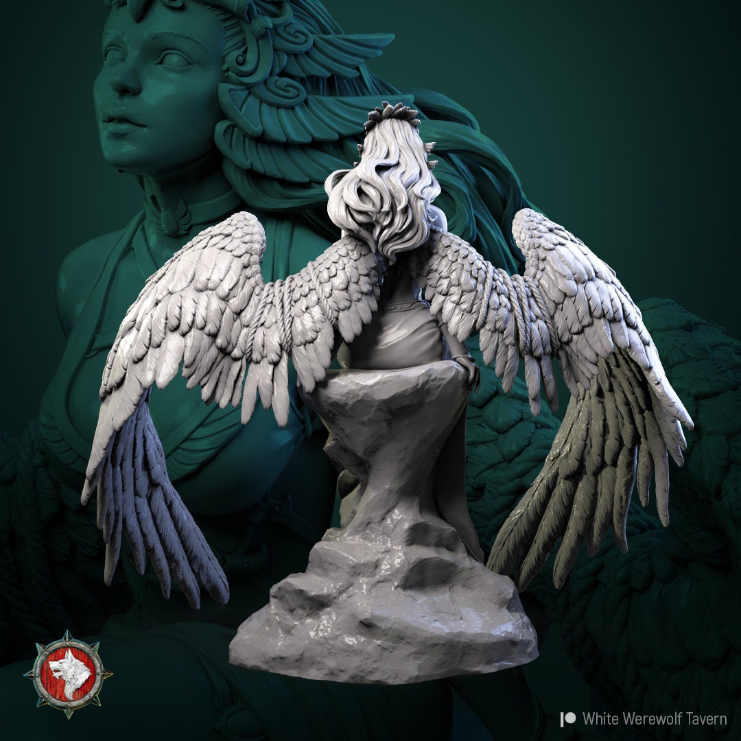 Dark Angel | 32mm 54mm 75mm Fantasy Resin Miniature | DnD Miniature | RPG | Tabletop Game | White Werewolf Tavern