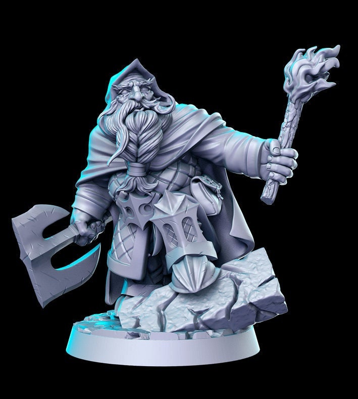 Balin Axe Torch | Fantasy Miniature | DnD Miniature | RPG | Tabletop Game | Pathfinder | RN Estudio