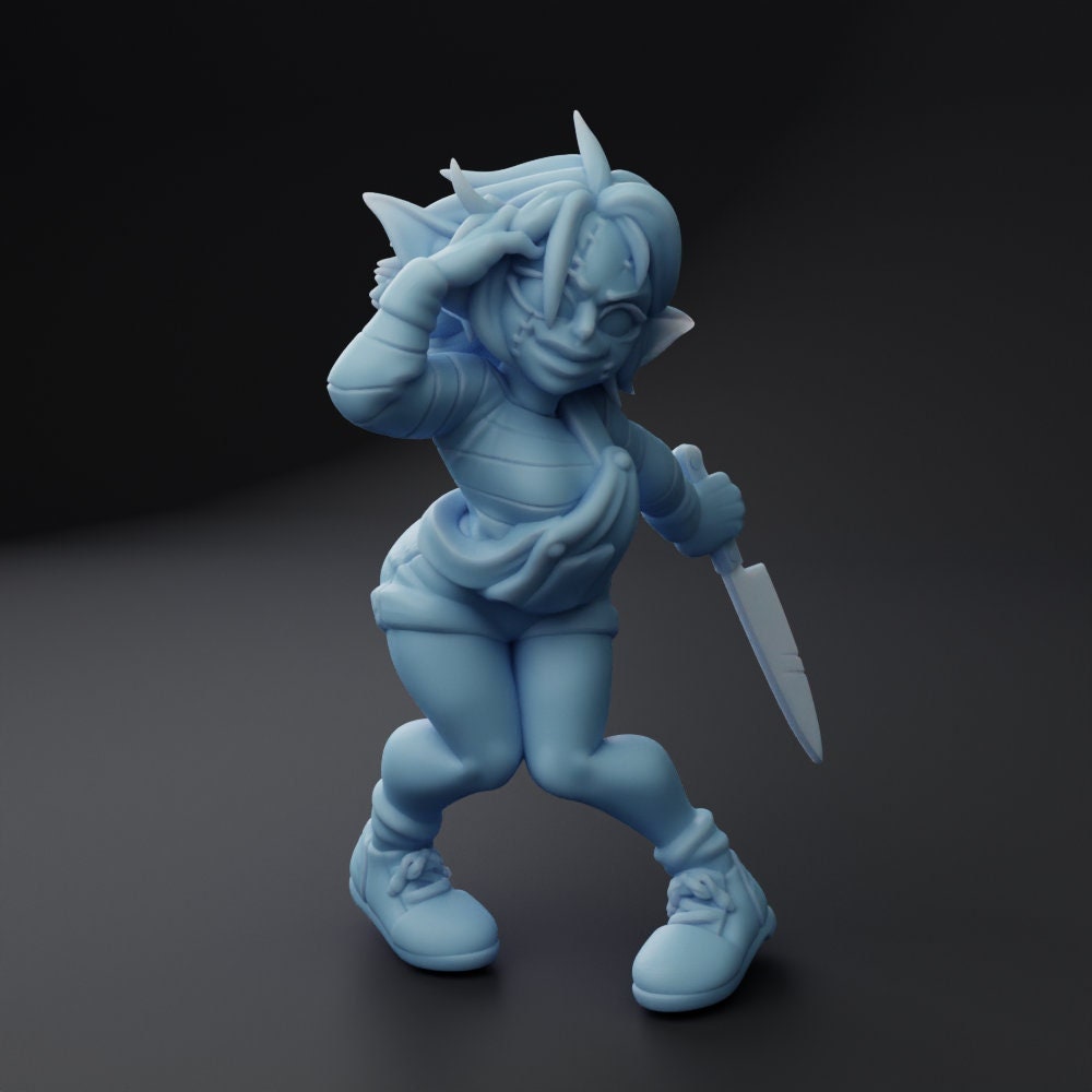 Goblin, Chuki | 32mm 54mm 75mm Fantasy Miniature | DnD Miniature | Tabletop | Pathfinder | Twin Goddess