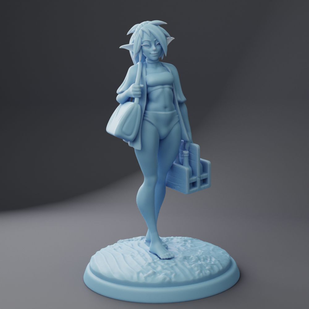 Beach Barb, the Elf Fantasy Resin Miniature DnD Figure TTRPG