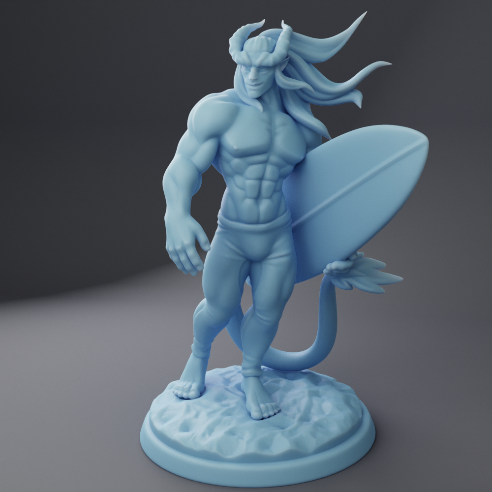 Beach Styx, the Tiefling Fantasy Pinup Miniature DnD TTRPG Twin Goddess