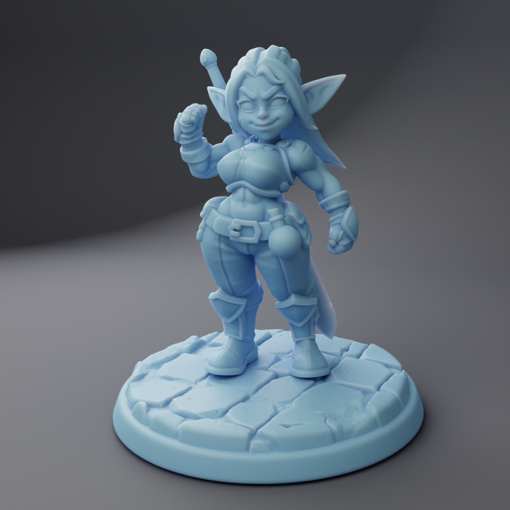 Blix the Goblin Fighter Fantasy Resin Miniature DnD Tabletop RPG Twin Goddess