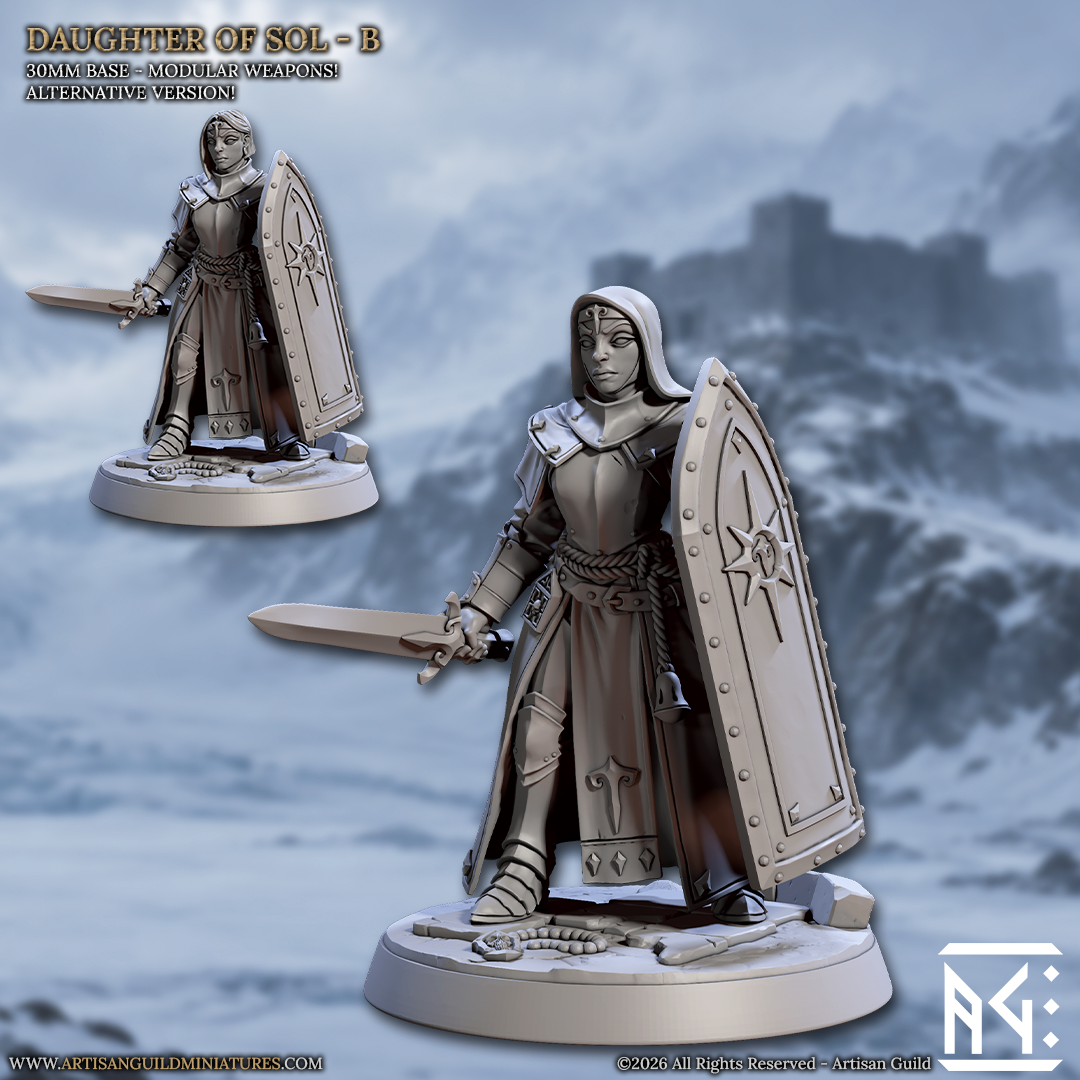 Daughter of Sol B - Fantasy Warrior Miniature