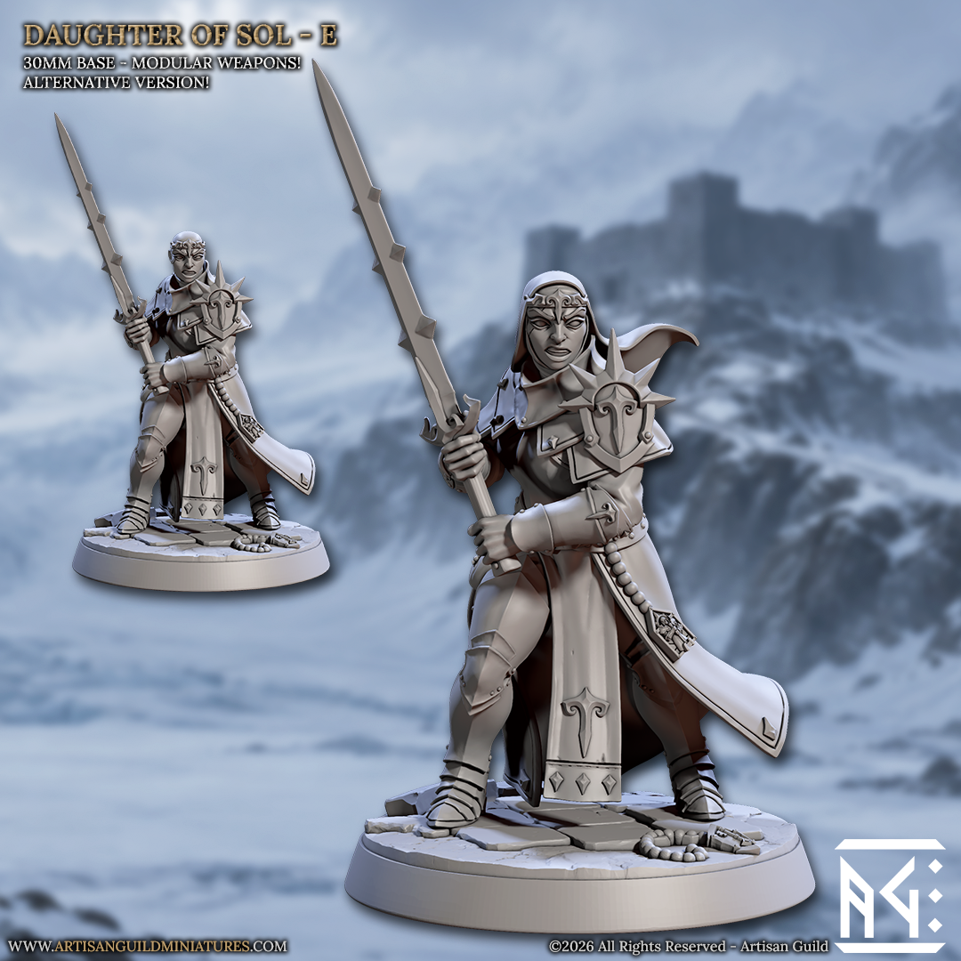 Daughter of Sol E - Fantasy Warrior Miniature