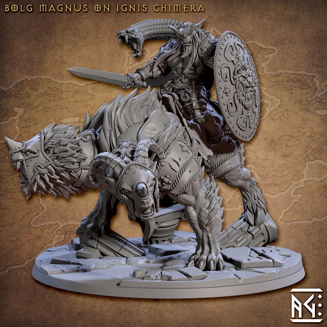 Bolg Magnus on Ignis Chimera Fantasy Resin Miniature DnD figure TTRPG ...