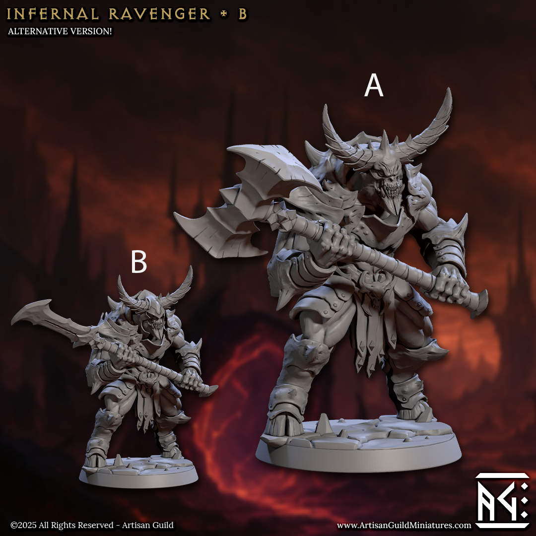 Infernal Ravager Demon Fighter DnD 5E Miniature Pathfinder Figure ...