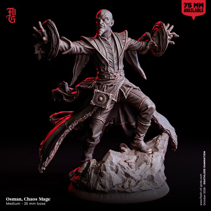 Osman, Chaos Mage by Flesh of Gods with included resin scenic base