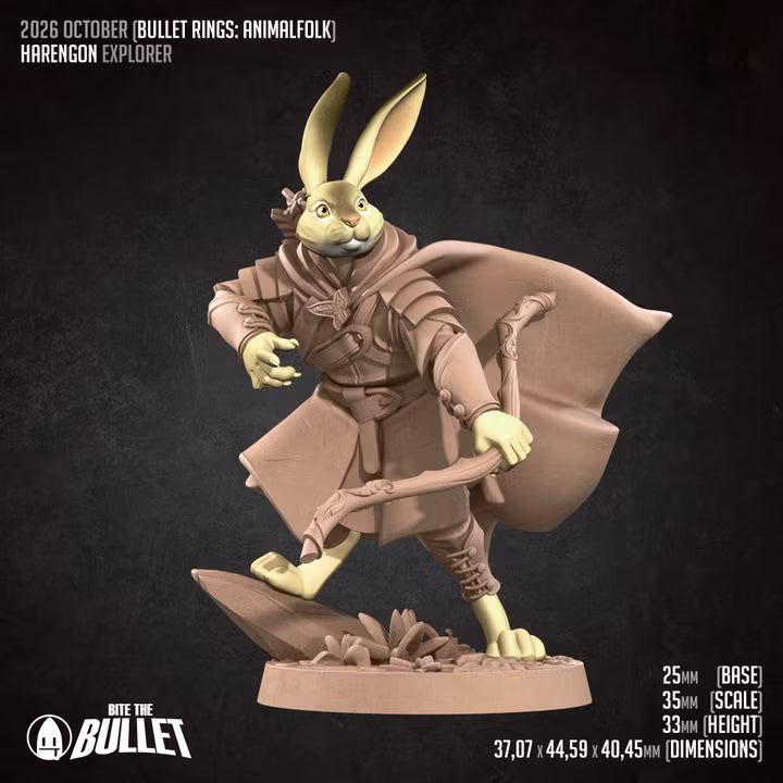 Harengon Explorer resin miniature - view 2