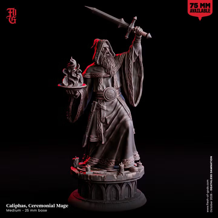 Caliphas, Ceremonial Mage by Flesh of Gods with included resin scenic base