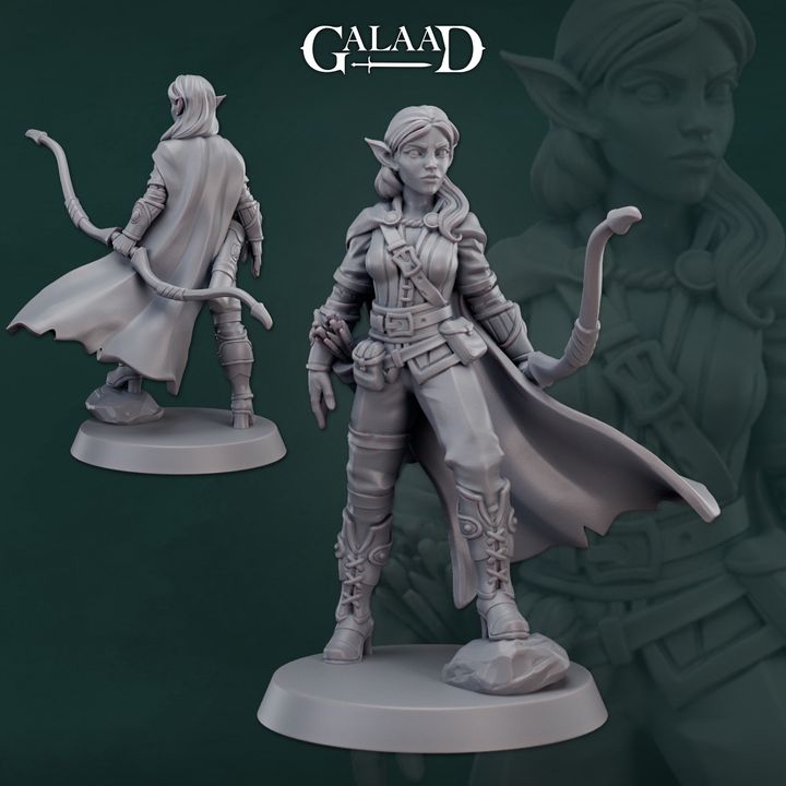 Elf Female Ranger Fantasy Miniature DnD 5e Wargame Pathfinder TTRPG ...
