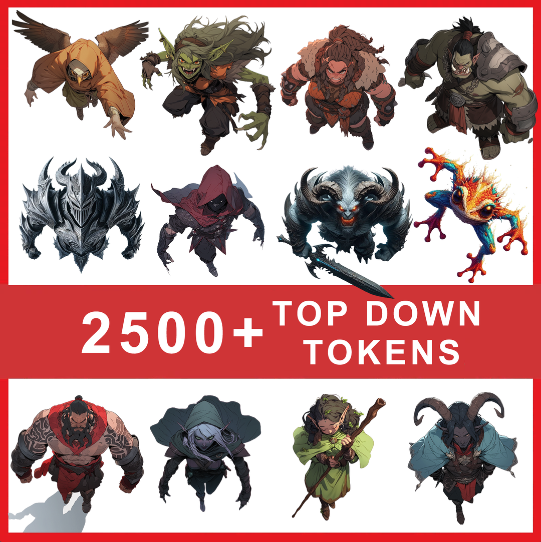2500+ Top Down Tokens Pack, Digital Download