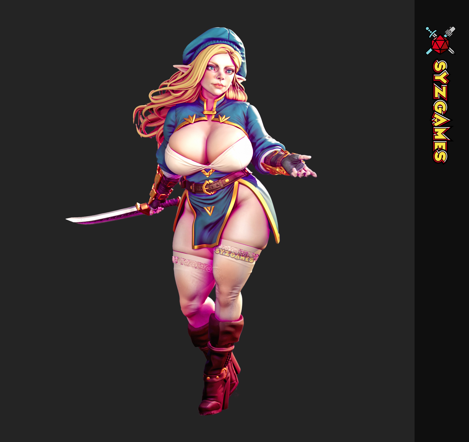 Elbereth Elf Scout Pinup Miniature NSFW Resin Miniature SYZGames