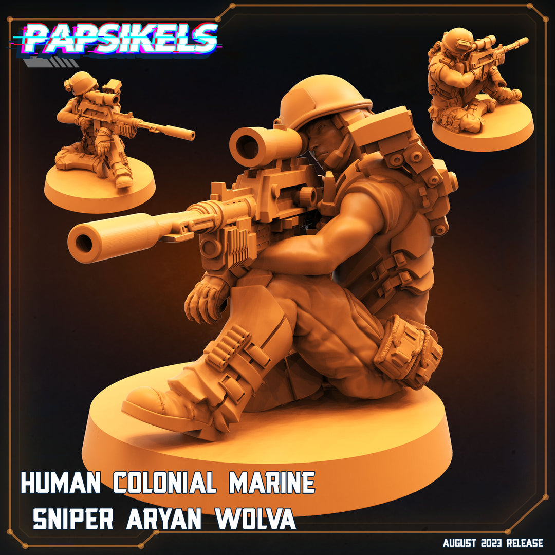 Sniper marin colonial humain Aryan Wolva