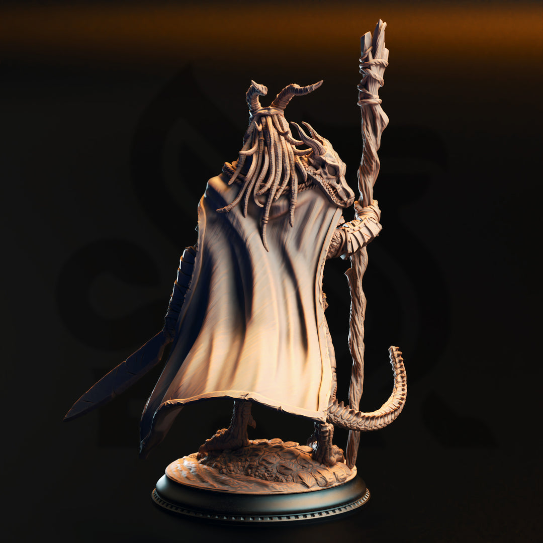 Black Dragonborn Druid Horzin Ashen-Palm